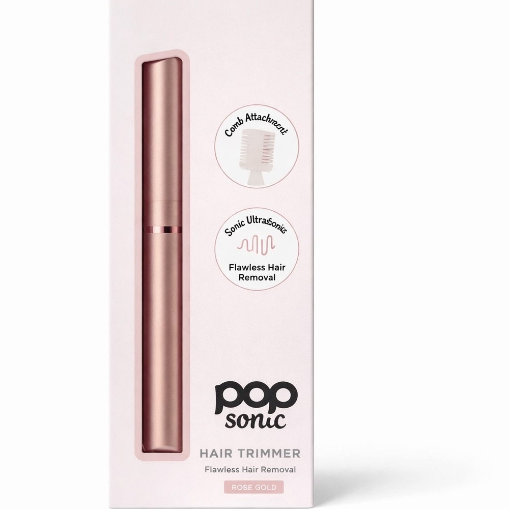 Pop Sonic Women’s Vibrating Facial Hair Planner + Trimmer w Comb Attachment NEW